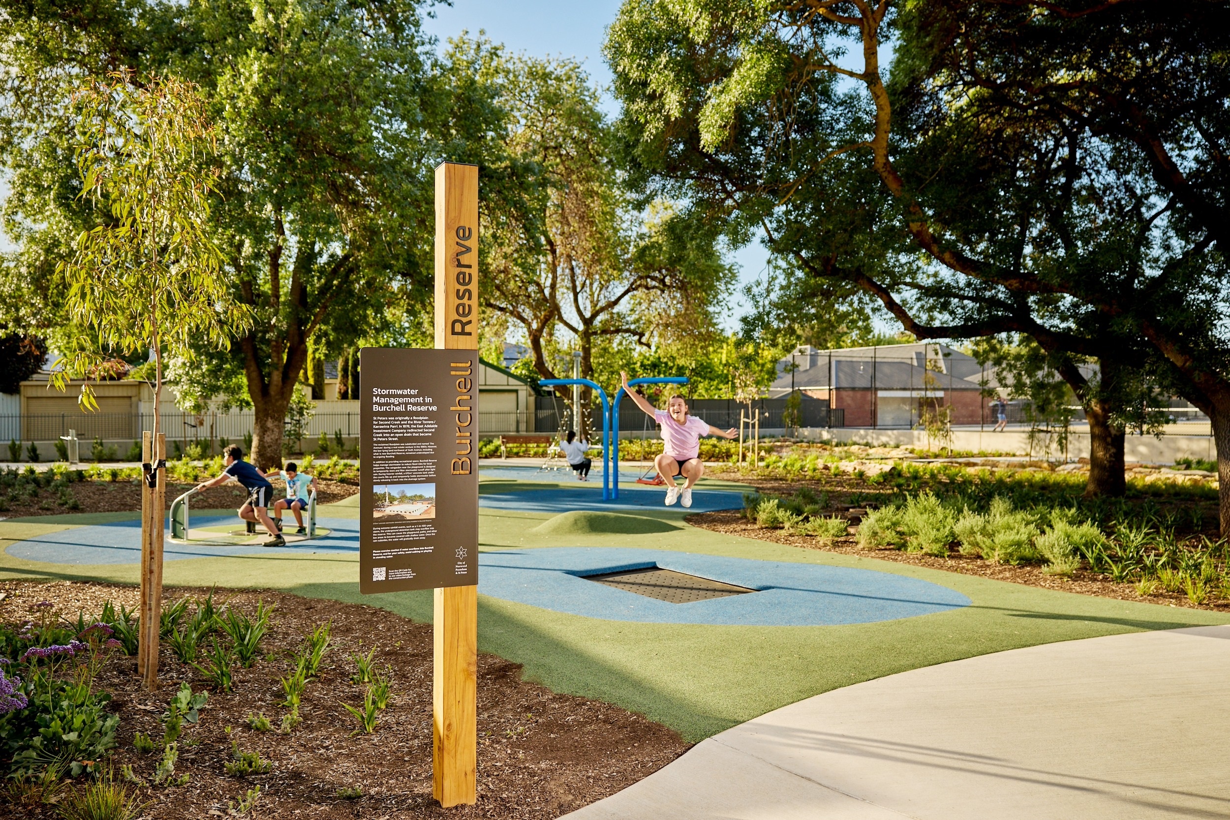 Burchell Reserve Child Bouncing on Trampoline
